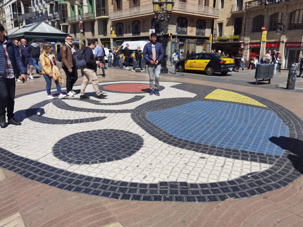 Las Ramblas Barcelona mit dem Miró Kunstwerk